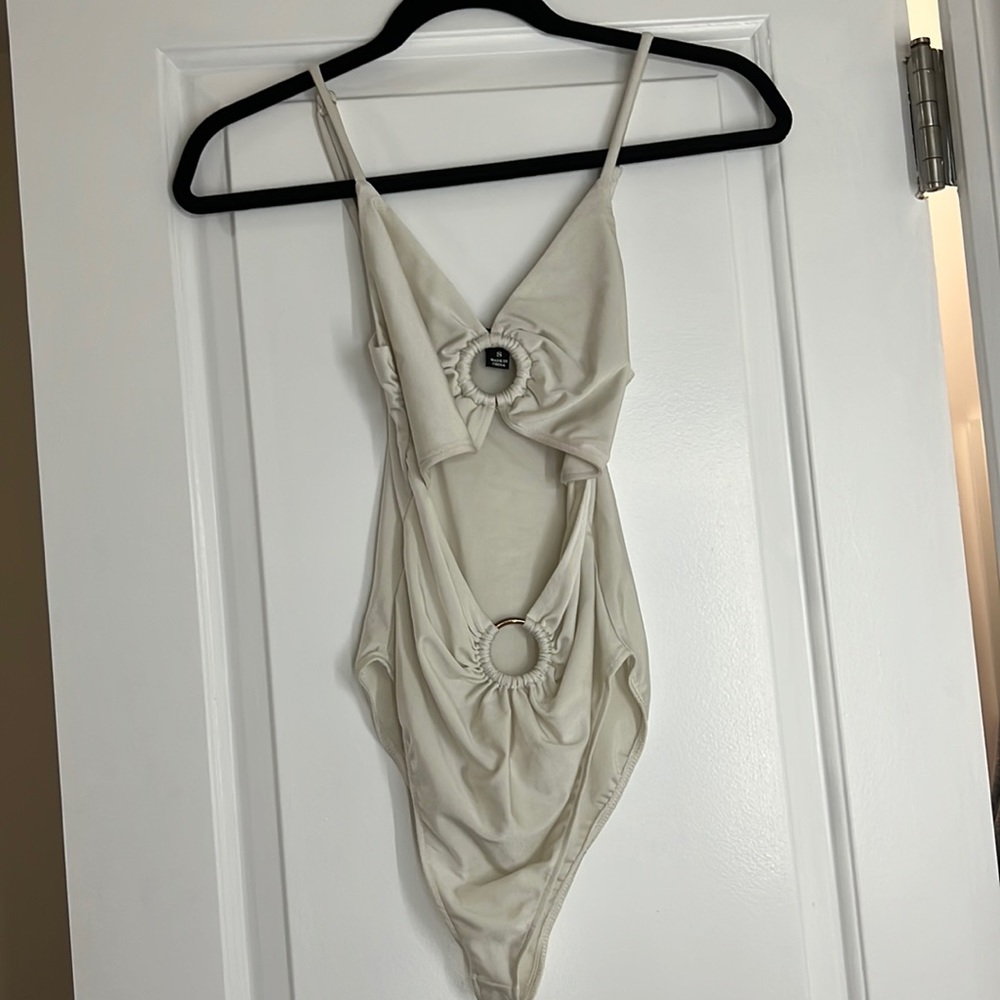 Off white cut out bodysuit
